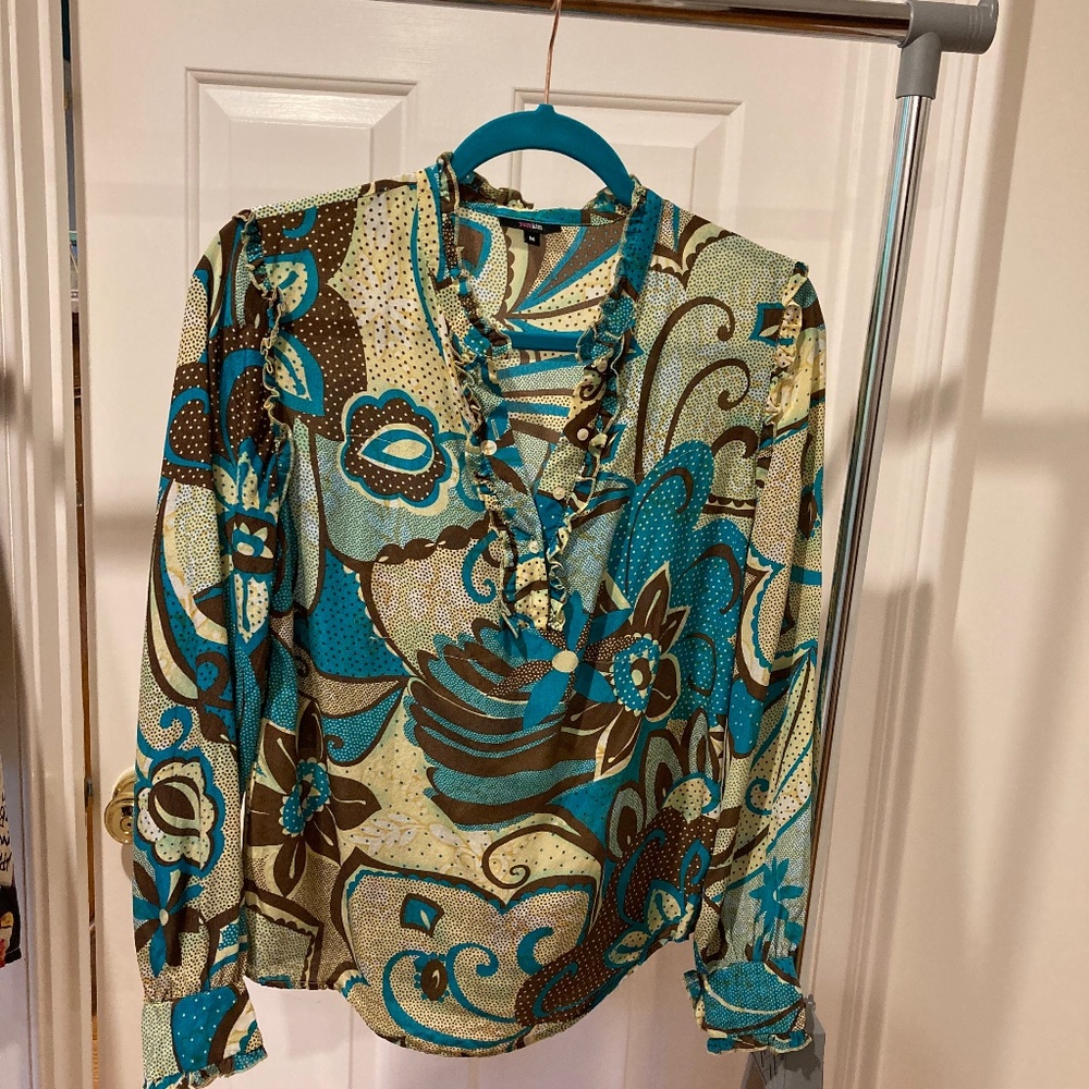 Yumi Kim print blouse.  Size M